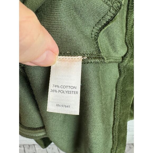 J.JILL PUREJILL green stretch cotton blend velvet A-line full zip cardigan M - Picture 7 of 9